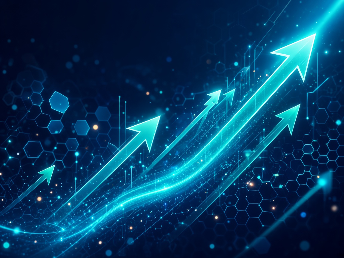 Upward cyan arrows